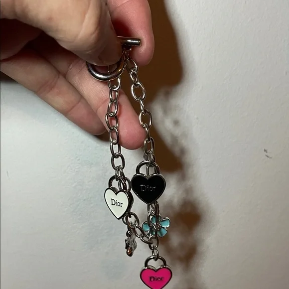 Dior Silver Bracelet with multiple Charms toggle clasp 7 inches - Picture 2 of 2